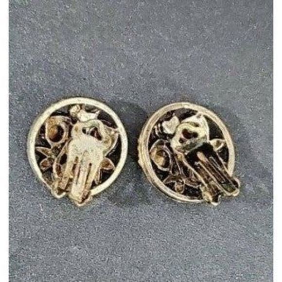 Vintage Round fruit salad clip on earrings - Picture 2 of 7